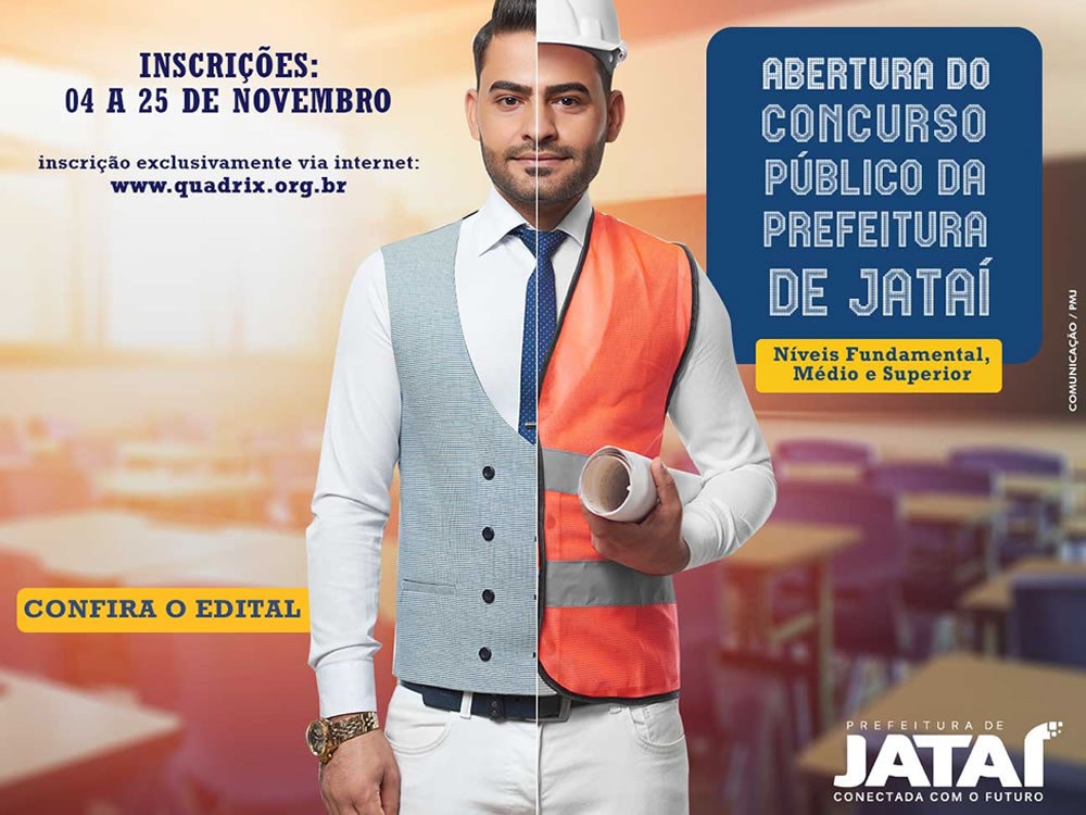 Imagem de Concurso da Prefeitura de Jataí abrirá inscrições em novembro
