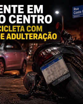 Imagem de Acidente no Setor Central deixa duas pessoas feridas e leva à apreensão de motocicleta