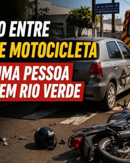 Imagem de Colisão entre carro e motocicleta deixa uma pessoa ferida em Rio Verde