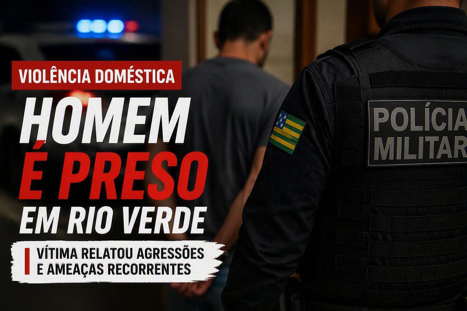Imagem de Homem é preso suspeito de agredir e ameaçar companheira em Rio Verde