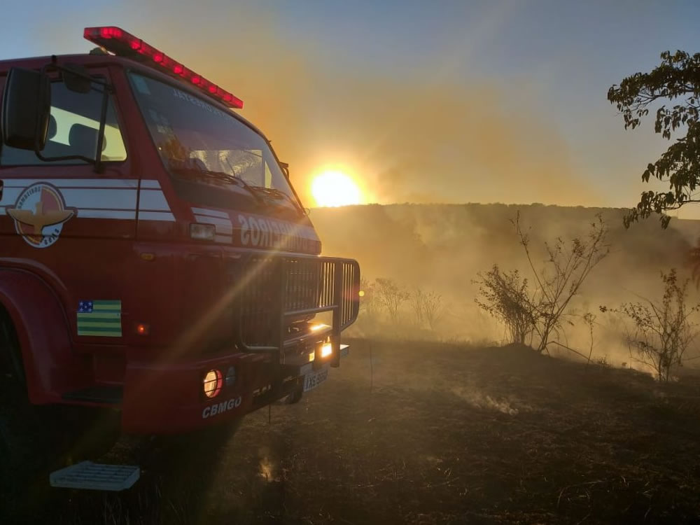 Imagem de Bombeiros combatem incêndio que ameaçava APP em Quirinópolis