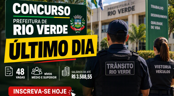 Imagem de Concurso da Prefeitura de Rio Verde encerra inscrições nesta segunda-feira