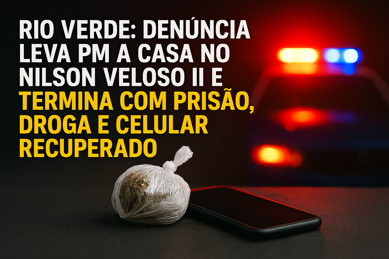 Imagem de PM encontra droga e celular com registro de furto em casa no Nilson Veloso II, em Rio Verde