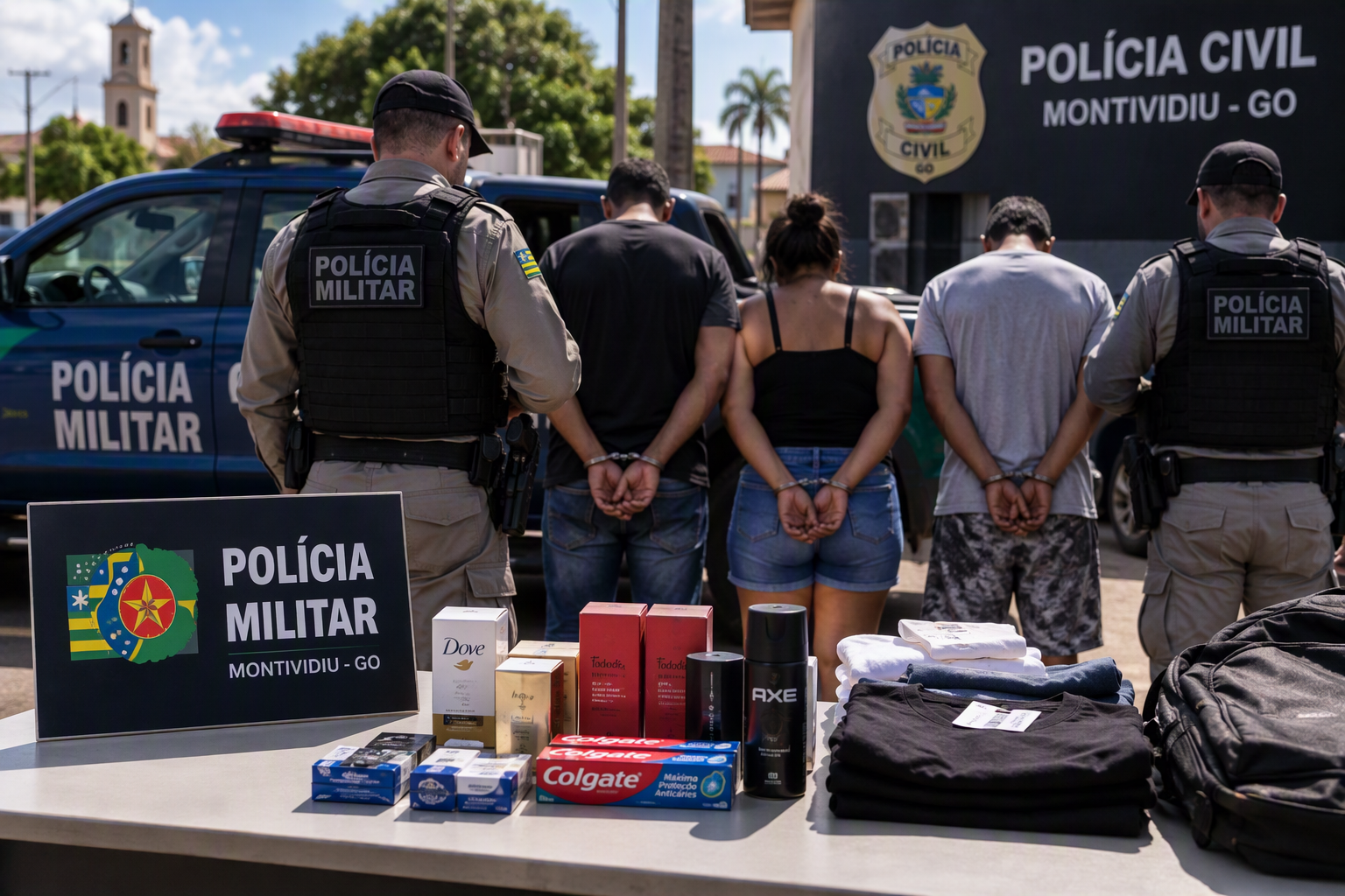 Imagem de Três pessoas são presas por suspeita de furto e receptação em Montividiu
