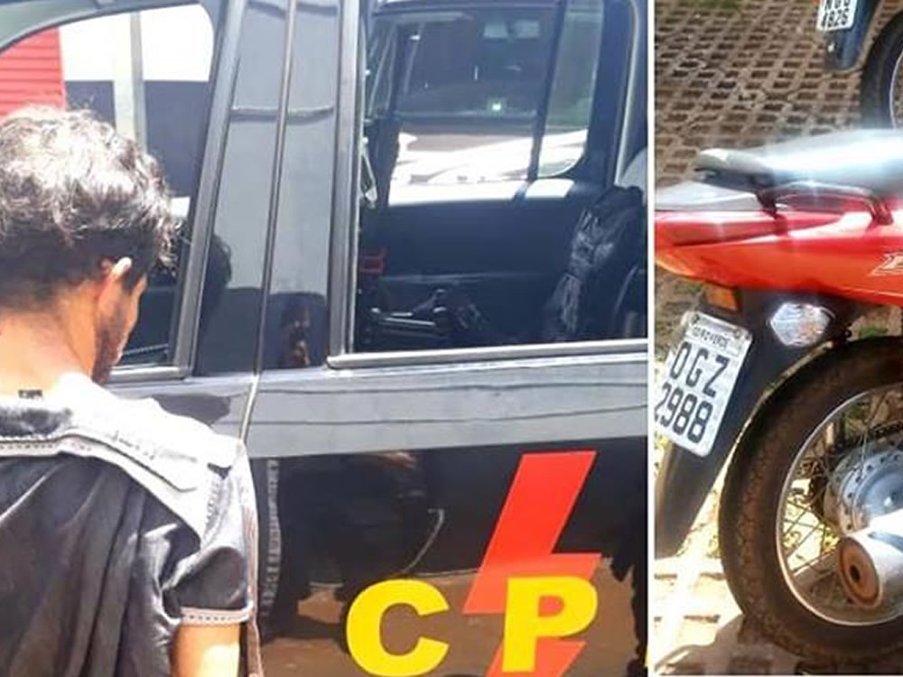 Imagem de Homem preso com moto roubada