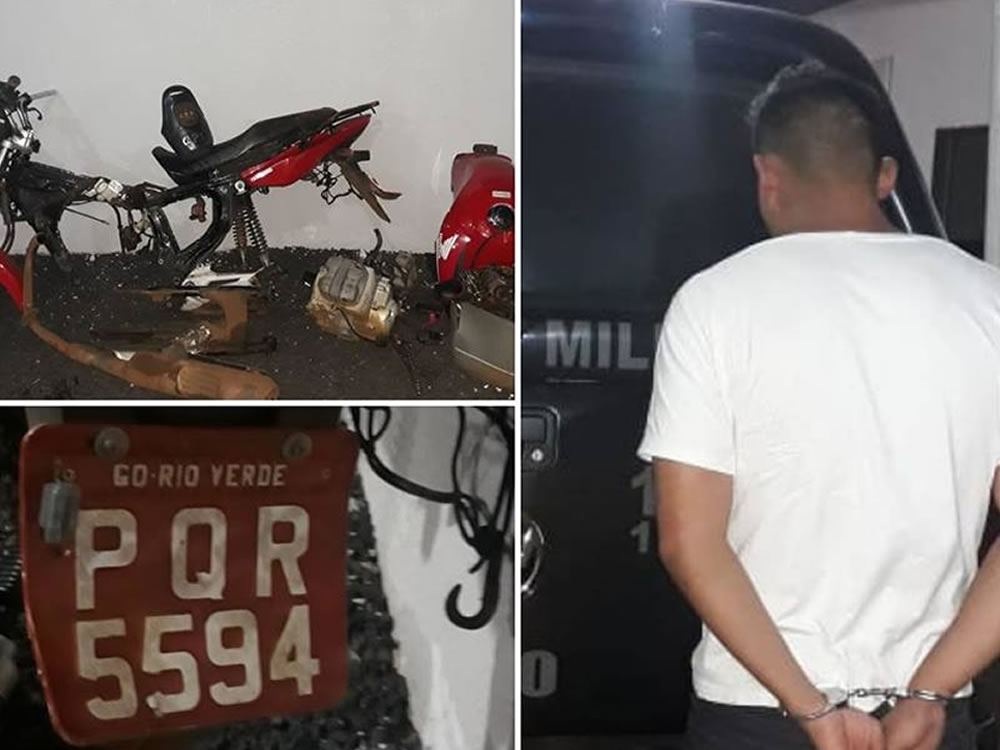 Imagem de Homem preso após roubar moto