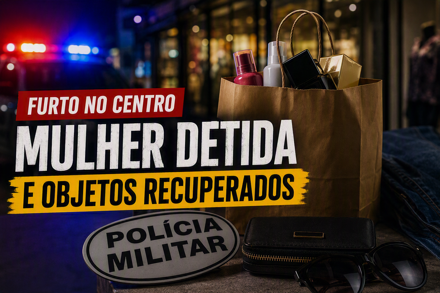 Imagem de Mulher é detida no Centro de Rio Verde e caso revela possível sequência de furtos em comércios