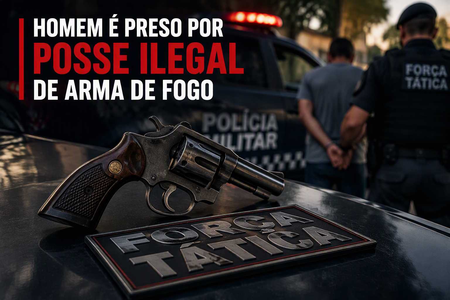 Imagem de Homem é preso após polícia encontrar revólver em residência no Santa Clara