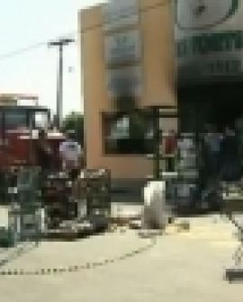 Imagem de Incêndio em loja causa vazamento de produtos tóxicos em Caçu