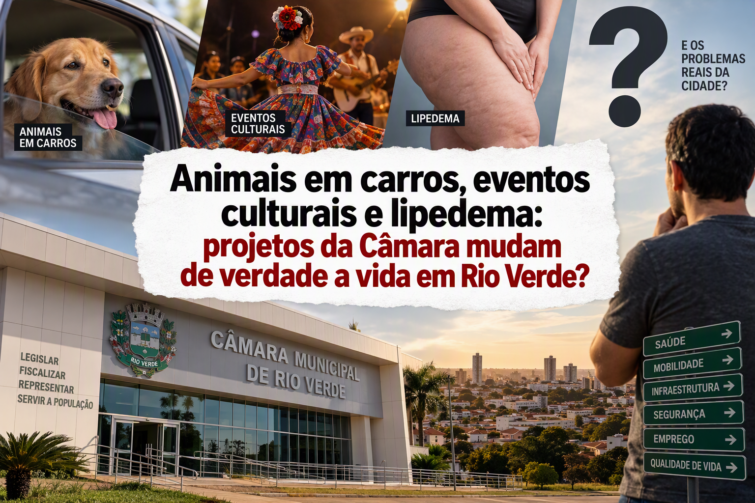 Imagem de Animais em carros, eventos culturais e lipedema: projetos da Câmara mudam de verdade a vida em Rio Verde?