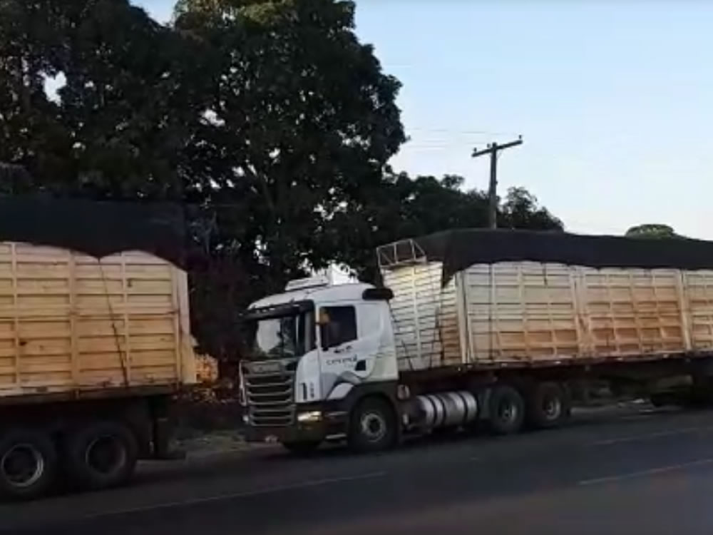 Imagem de Dois veículos de carga da mesma empresa apreendido por defeito nos freios