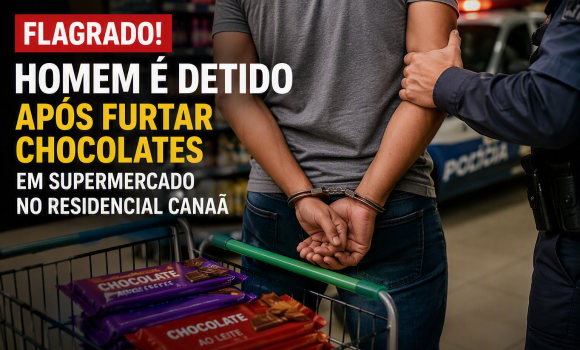 Imagem de Homem é detido após furto de chocolates em supermercado no Residencial Canaã