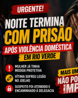 Imagem de Noite termina com prisão após caso de violência doméstica em Rio Verde