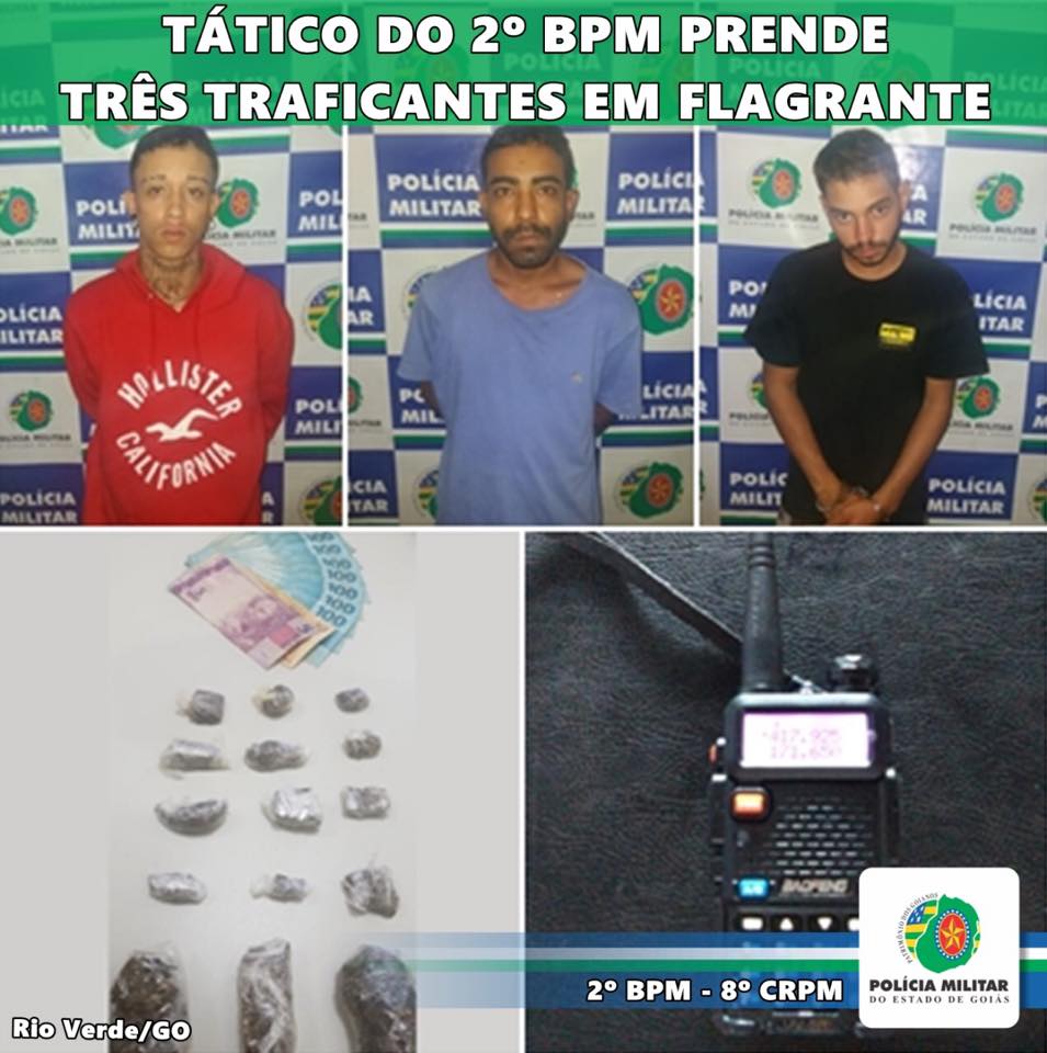 Imagem de Trio de traficantes preso em flagrante