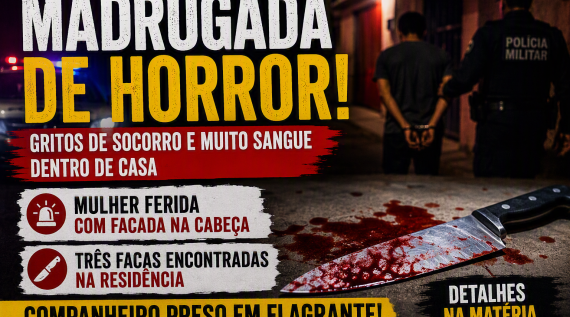Imagem de Gritos de socorro, sangue na casa e facas no chão: madrugada de horror termina com homem preso no Residencial Canaã