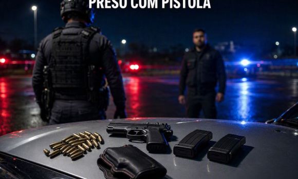 Imagem de Homem é preso com pistola e 40 munições no Residencial Interlagos, em Rio Verde