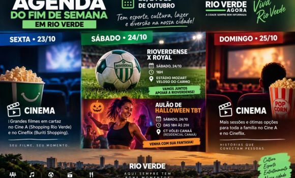 Imagem de Agenda do fim de semana em Rio Verde tem futebol, Halloween e novidades nos cinemas