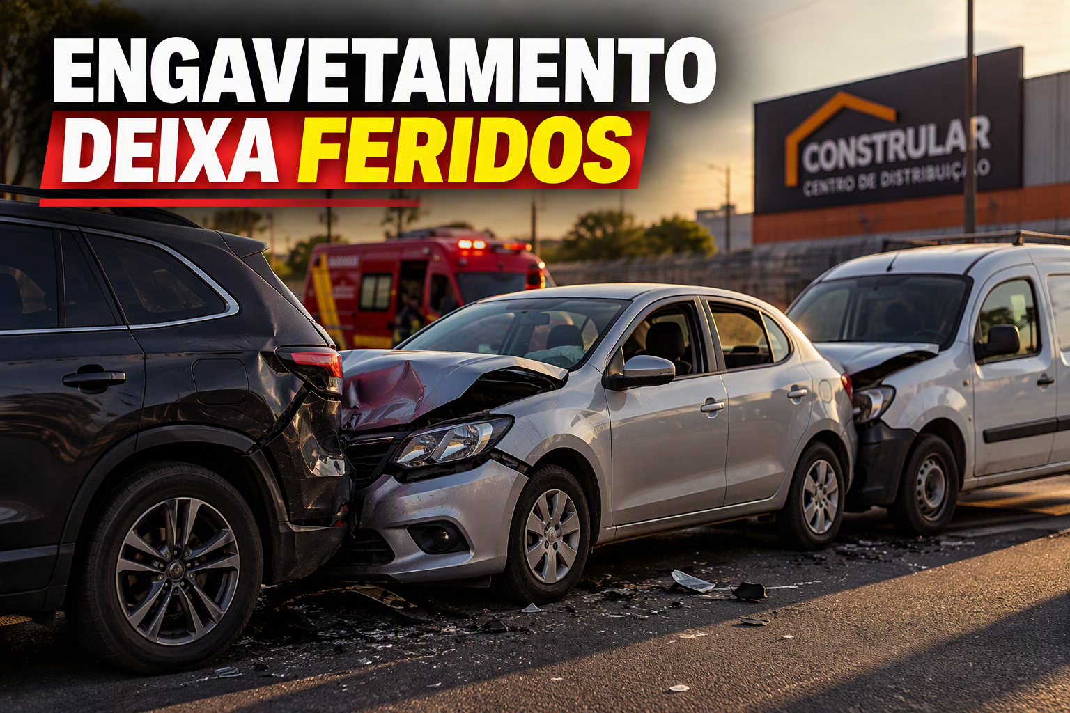 Imagem de Engavetamento envolvendo três veículos deixa feridos em Rio Verde