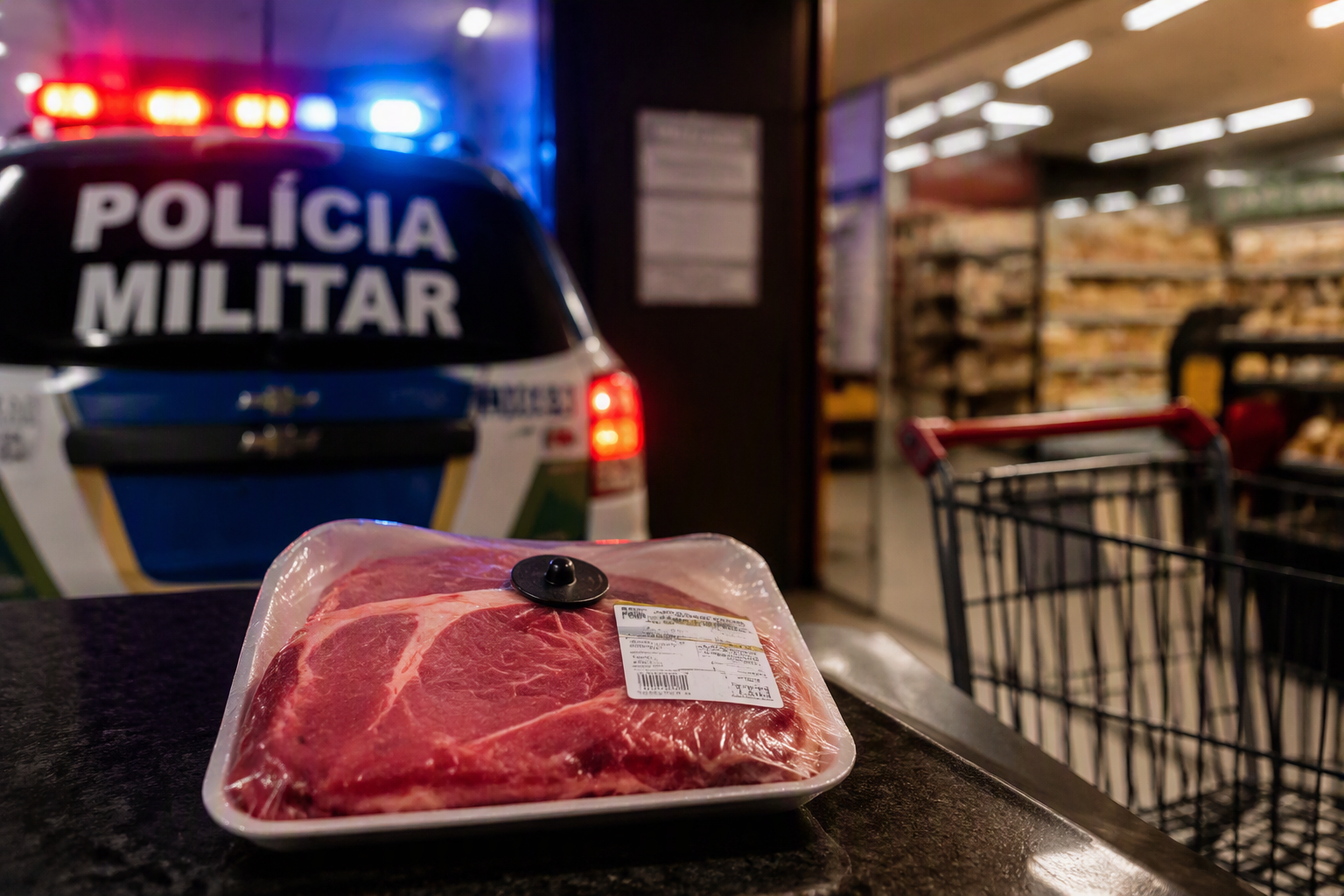 Imagem de Homem é detido após furto de carne em supermercado no Centro de Rio Verde
