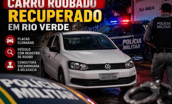 Imagem de Polícia Militar recupera carro com registro de roubo e placas clonadas em Rio Verde