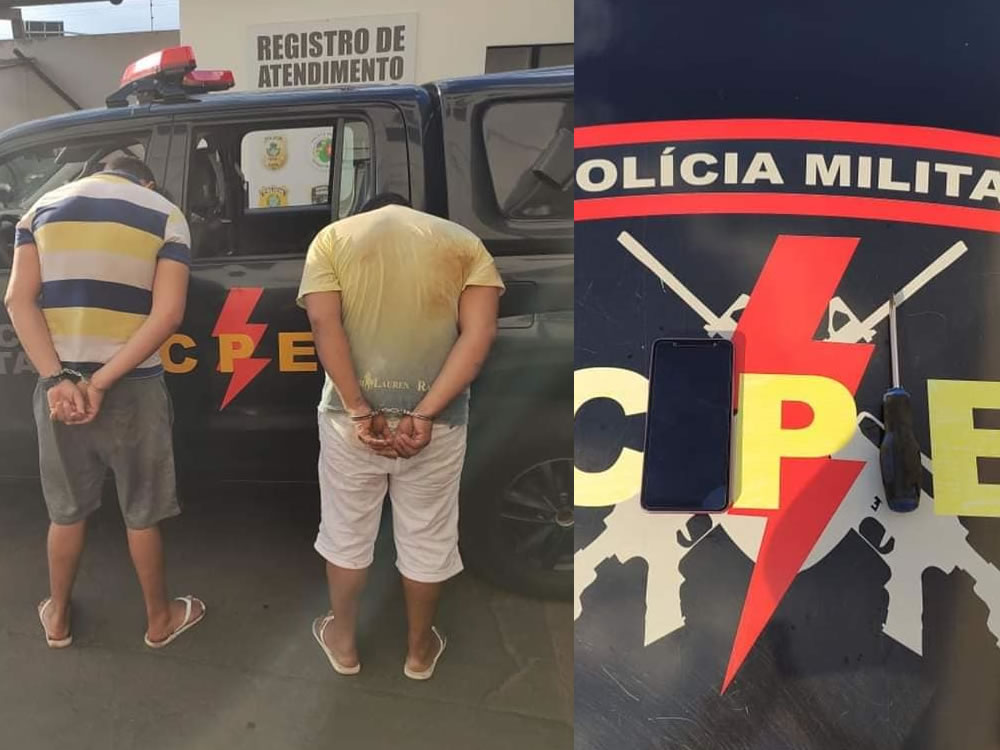 Imagem de Dupla presa logo após roubo de celular, em Rio Verde