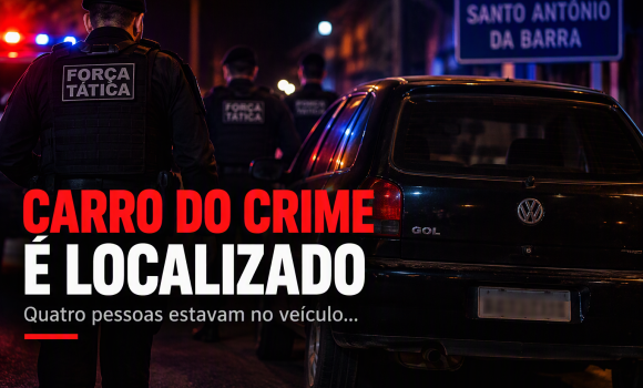 Imagem de Carro suspeito de ligação com homicídio é localizado com quatro ocupantes em Santo Antônio da Barra