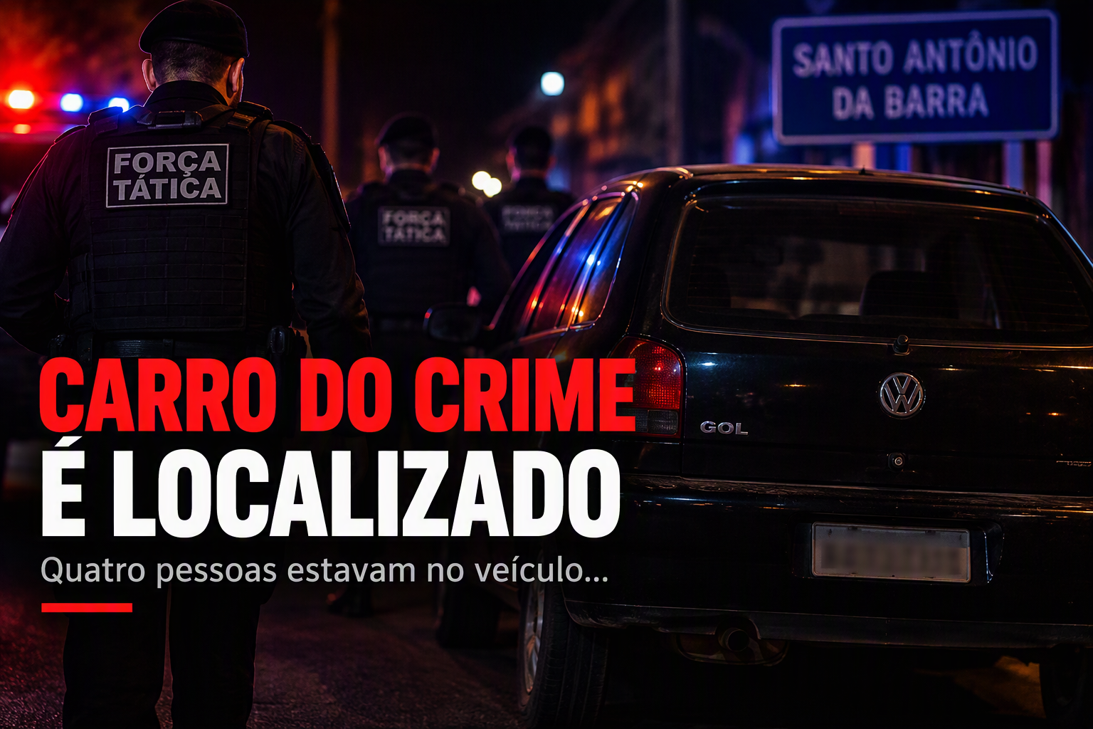 Imagem de Carro suspeito de ligação com homicídio é localizado com quatro ocupantes em Santo Antônio da Barra
