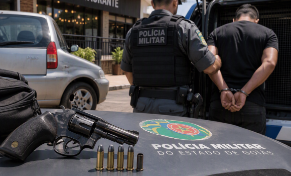 Imagem de Homem é preso com revólver após disparo contra o próprio carro em Rio Verde