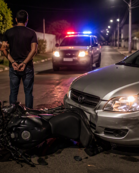Imagem de Motoqueiro bêbado avança parada, bate em carro e termina preso em Rio Verde