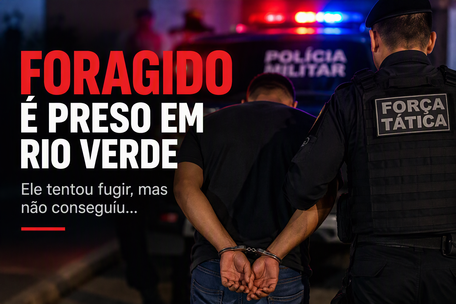 Imagem de Foragido condenado por tráfico tenta fugir, mas é preso pela Força Tática em Rio Verde