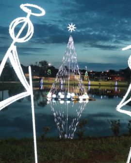 Imagem de Decoração natalina encanta quem passa pelo Parque Mauro Borges