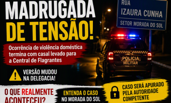 Imagem de Madrugada de tensão na Morada do Sol termina com casal levado à Central de Flagrantes