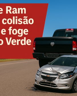 Imagem de Dodge Ram causa colisão grave e foge do local em Rio Verde (GO)