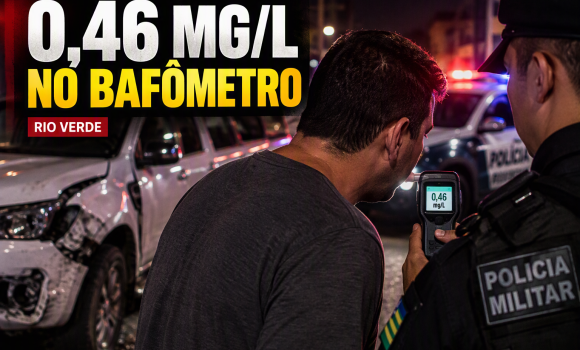 Imagem de Motorista é detido com 0,46 mg/L de álcool após ocorrência em Rio Verde