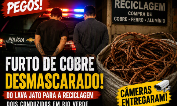 Imagem de Furto de fios de cobre em lava a jato termina com dois conduzidos na Morada do Sol, em Rio Verde