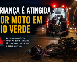Imagem de Criança de 11 anos fica ferida após ser atingida por motocicleta em Rio Verde