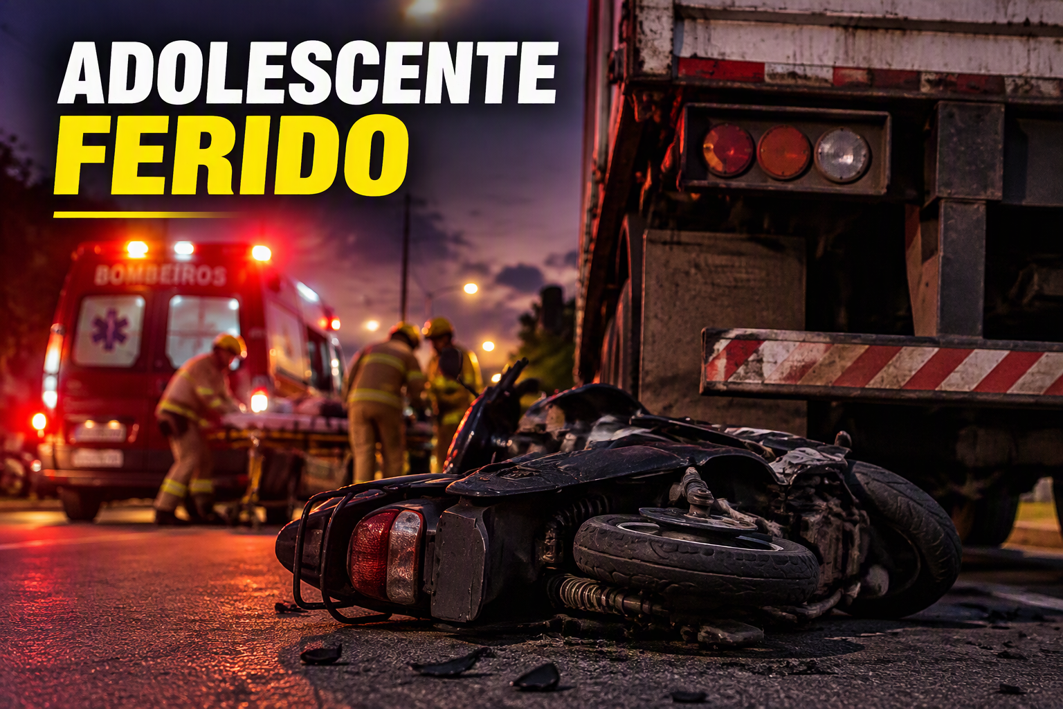 Imagem de Adolescente fica ferido após ciclomotor atingir carreta estacionada no Dom Miguel